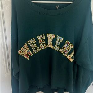 Anthropologie Dark Green Knit Sweater
